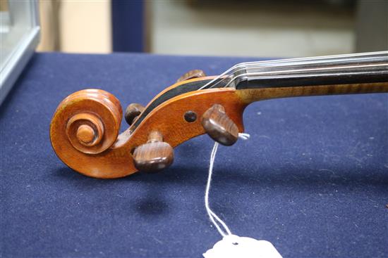 A David Dix viola, labelled and dated 1979, with two bows, cases